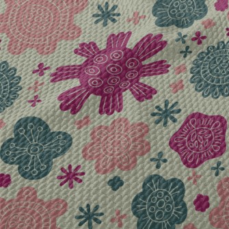 Circle Line Flower Birdseye Piqué