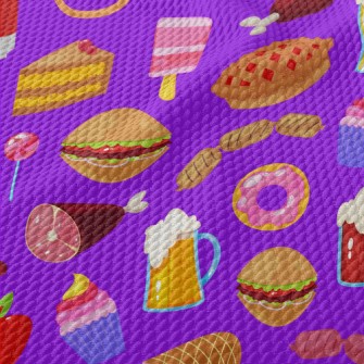 Delicious Meat Fast Food Birdseye Piqué