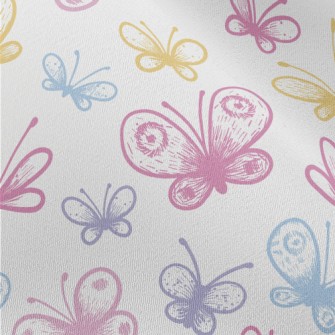 Pink Line Butterfly Chiffon