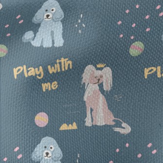 Dog Plays With Me Waterproof Canvas