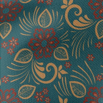 Line Classical Flowers Waterproof Canvas