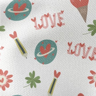 Vintage Love Pencil Leaves Waterproof Canvas