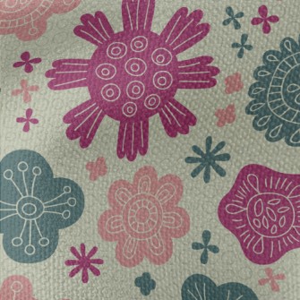 Circle Line Flower Waterproof Canvas