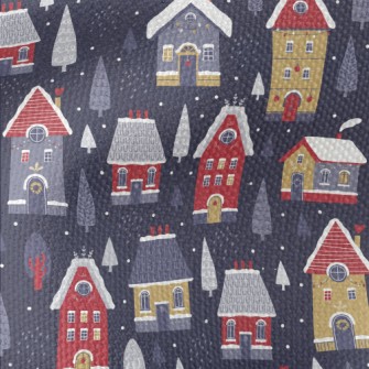 Building Houses In The Snow Waterproof Canvas