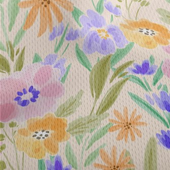 Watercolor Flowers Athletic Mesh Flat Back
