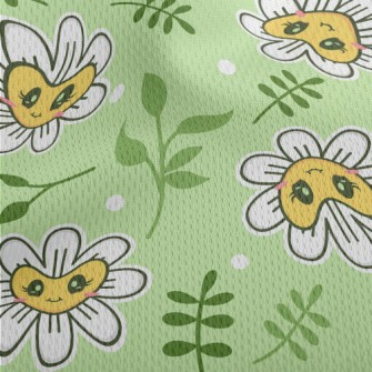 Shiny Eyes Flowers Athletic Mesh Flat Back