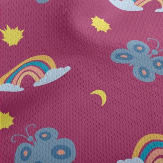 Two-color Butterfly Rainbow Athletic Mesh Flat Back