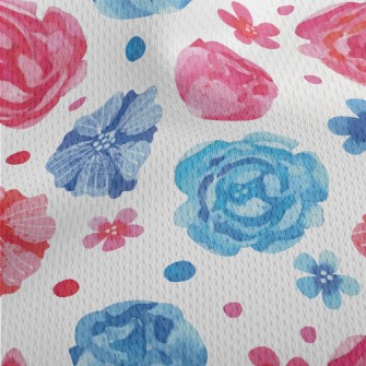 Watercolor Beautiful Flowers Athletic Mesh Flat Back