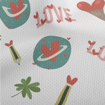 Vintage Love Pencil Leaves Athletic Mesh Flat Back