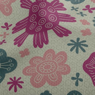 Circle Line Flower Athletic Mesh Flat Back