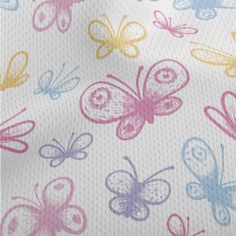Pink Line Butterfly Athletic Mesh Flat Back
