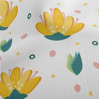 Cute Bright Flowers Athletic Mesh Flat Back