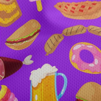 Delicious Meat Fast Food Athletic Mesh Flat Back