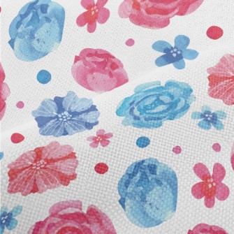 Watercolor Beautiful Flowers Performance Linen
