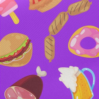 Delicious Meat Fast Food Twill