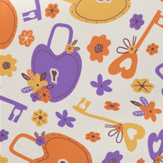 Playful Love Lock Key Twill