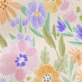 Watercolor Flowers Standard Corduroy