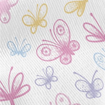 Pink Line Butterfly Standard Corduroy