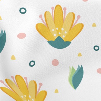 Cute Bright Flowers Stretch Ponte