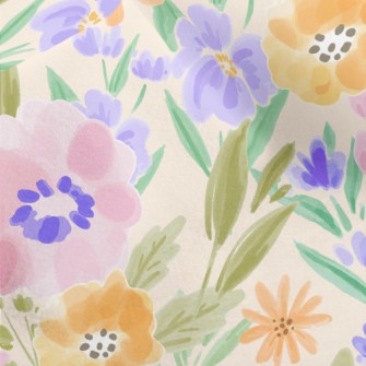 Watercolor Flowers Micro Fleece