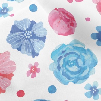 Watercolor Beautiful Flowers Micro Fleece