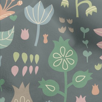 Childlike Cute Flowers Micro Fleece
