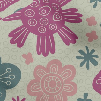 Circle Line Flower Micro Fleece