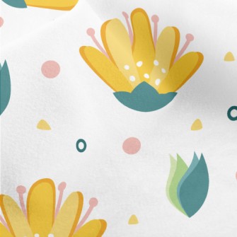 Cute Bright Flowers Micro Fleece