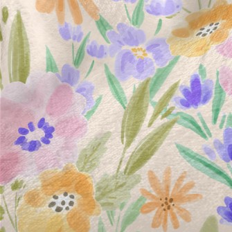 Watercolor Flowers Minky