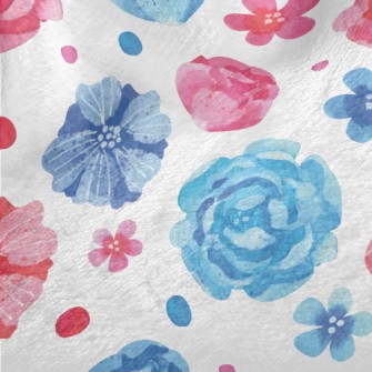 Watercolor Beautiful Flowers Minky