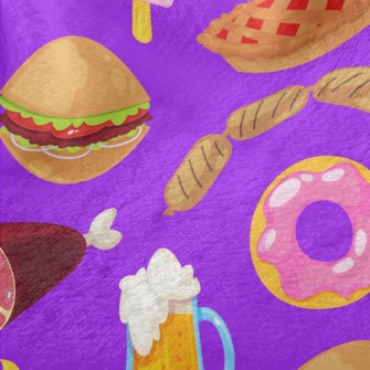 Delicious Meat Fast Food Minky