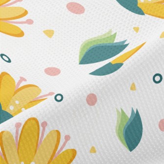 Cute Bright Flowers Piqué