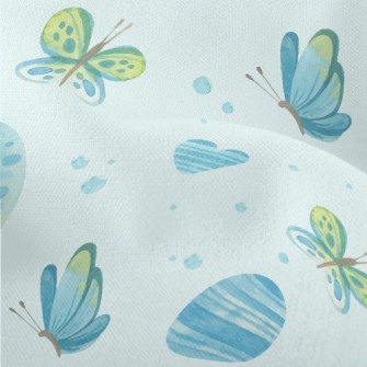 Watercolor Flying Butterfly Lightweight Performance Linen