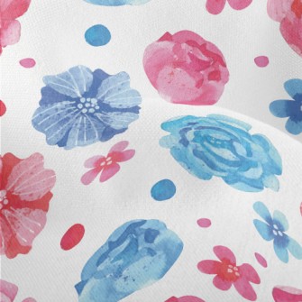 Watercolor Beautiful Flowers Lightweight Performance Linen