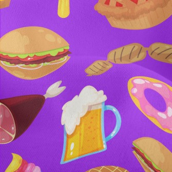 Delicious Meat Fast Food Lightweight Performance Linen