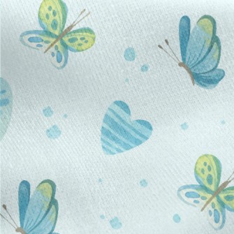 Watercolor Flying Butterfly Jersey Backed Fleece
