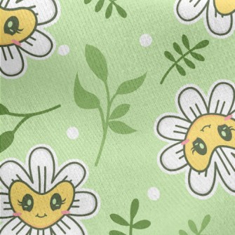 Shiny Eyes Flowers Jersey Backed Fleece