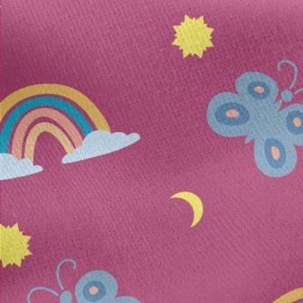 Two-color Butterfly Rainbow Jersey Backed Fleece