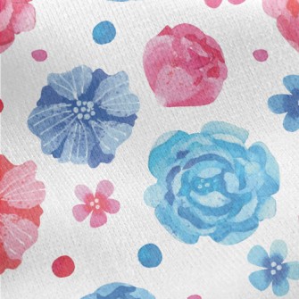 Watercolor Beautiful Flowers Jersey Backed Fleece