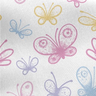 Pink Line Butterfly Jersey Backed Fleece
