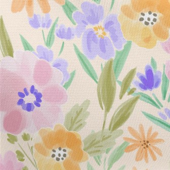 Watercolor Flowers Pongee