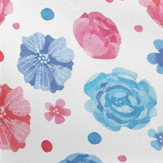 Watercolor Beautiful Flowers Pongee