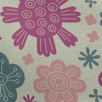 Circle Line Flower Pongee