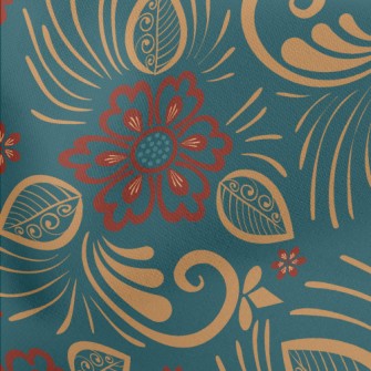 Line Classical Flowers Lightweight Cotton Poplin