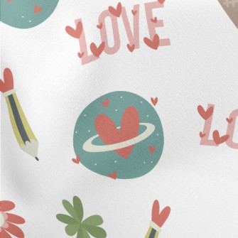 Vintage Love Pencil Leaves Lightweight Cotton Poplin