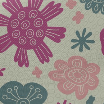 Circle Line Flower Midweight Cotton Poplin