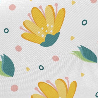 Cute Bright Flowers Midweight Cotton Poplin