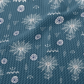 Mysterious Coil Flowers Birdseye Piqué