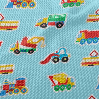Colorful Toy Cars Birdseye Piqué