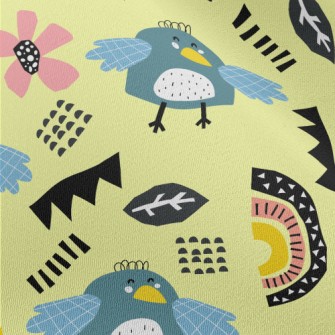 Cute Line Bird Chiffon